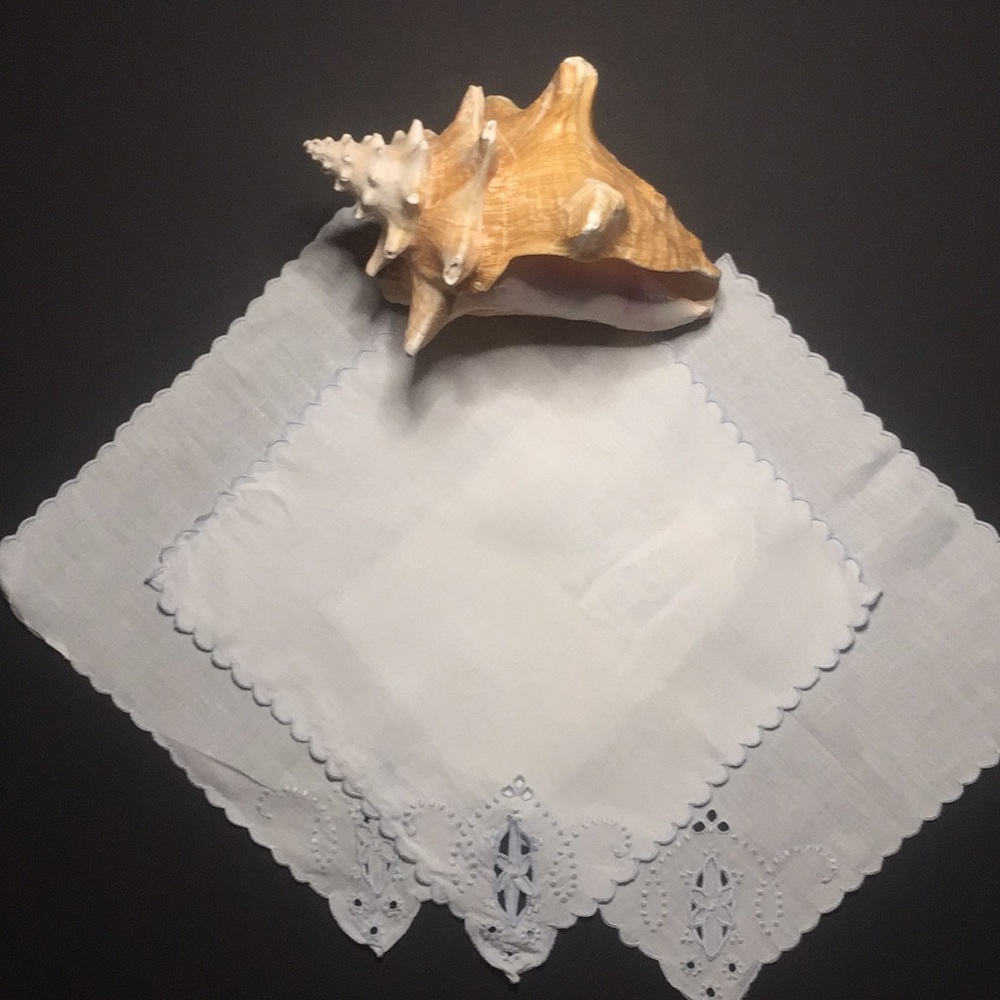Set of Ladies Handkerchiefs - With Blue Detail